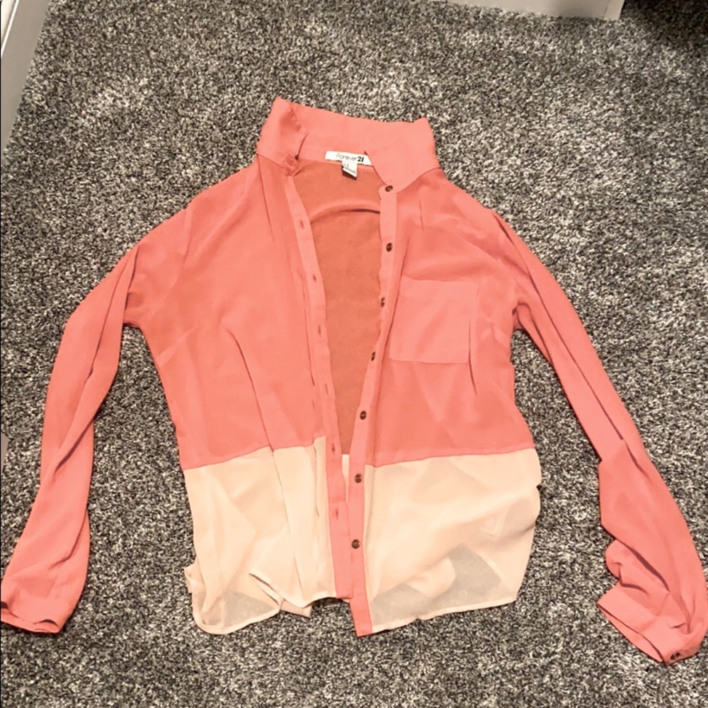 forever 21 pink flannel size M